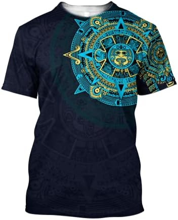 STALLELIO - חולצות מקסיקו אצטקיות פרימיום | חולצות שרוול קצר יבש בכושר S-5XL בגודל מלא